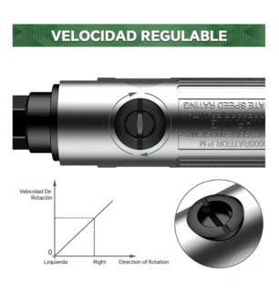 Foto 3 | Foto 3 | Juego de Mototool Minitaladro Neumático Bowoshen Neumática Plata + Accesorios