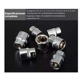 Foto 2 | Foto 2 | Juego De Dados Herramientas Llaves Autocle 108 Pz Estuche Naranja