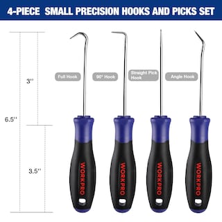 Foto 2 | Foto 2 | Juego De Ganchos Y Púas Workpro Precision De 4 Piezas Con Bolsa - Venta Internacional.