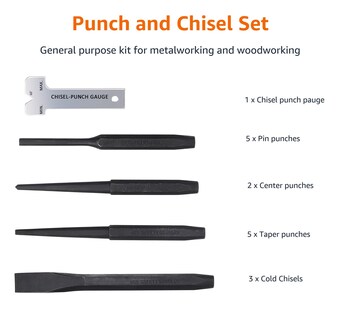 Foto 3 | Foto 3 | Juego De Perforadoras Y Cinceles 16 Piezas Con Bolsa De Almacenamiento - Venta Internacional