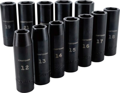 Foto 3 | Foto 3 | Juego De Enchufes De Impacto Craftsman Con Accionamiento Métrico De 1/2 Pulgada, 12 Piezas - Venta Internacional.