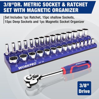Foto 2 | Foto 2 | Juego De Enchufes Y Trinquetes Workpro Drive De 32 Piezas De 3/8 Pulgadas - Venta Internacional.