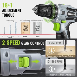Foto 6 | Foto 6 | Kit De Herramientas Workpro Home Con Taladro Eléctrico, 108 Piezas, 12 V, 1,5 Ah - Venta Internacional.