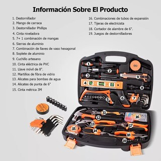Foto 2 | Foto 2 | Juego Herramientas 106pcs Eo Safe Imports Esi-6704-1 Naranja