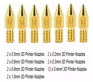 Foto 5 | Foto 5 | Kit De 24 Boquillas Lab.g Nozzle Impresora 3d Mk8 0,2-1 Etc. (24 U Dorado