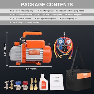 Foto 7 | Foto 7 | Bomba De Vacío Vevor 3.5 Cfm Ac Con Juego De Manómetros Para R134a, R1234yf - Venta Internacional.