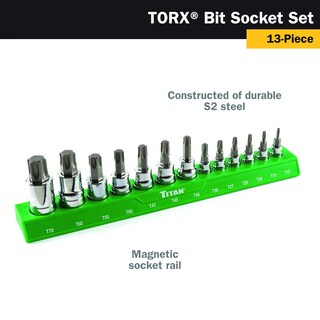 Foto 2 | Foto 2 | Juego De Enchufes Torx Bit Titan 85532 De 13 Piezas Con Organizador Magnético - Venta Internacional.