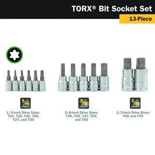 Foto 3 | Foto 3 | Juego De Enchufes Torx Bit Titan 85532 De 13 Piezas Con Organizador Magnético - Venta Internacional.