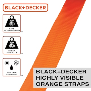 Foto 4 | Foto 4 | Correas De Amarre Con Trinquete Black+decker Bd1005 De 1 M X 3 M, Paquete De 4 - Venta Internacional.