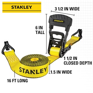 Foto 5 | Foto 5 | Correas De Amarre Con Trinquete Stanley S10074, Color Negro Y Amarillo, 1,5 X 5 M - Venta Internacional.