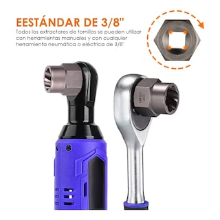 Foto 5 | Foto 5 | Juego Extractor De Tornillos Y Tuercas 18 Piezas Lab.g Negro