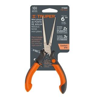 Foto 3 | Foto 3 | Pinza Miniatura Punta de Aguja 6p Truper color Anaranjado con Mango Comfort Grip