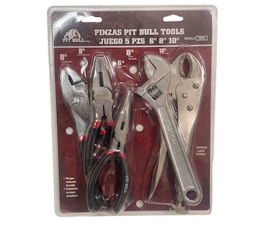 Foto 1 | Foto 1 | Kit Pinzas 5 Piezas 6'', 8'' Y 10'' Pit Bull Tools