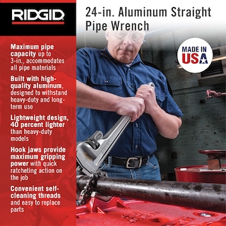 Foto 2 | Foto 2 | Llave De Tubo Ridgid 31105 Modelo 824 De Aluminio, 60 Cm, Fontanería - Venta Internacional.