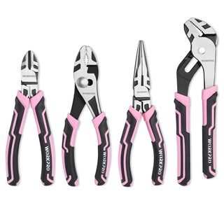Foto 1 | Foto 1 | Juego De Alicates Workpro, 4 Piezas, Cinta Rosa De Acero Cr-v - Venta Internacional.