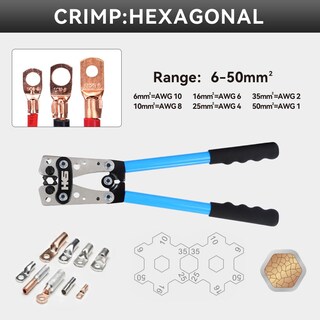 Foto 3 | Foto 3 | Herramienta Para Prensar Terminales De Cables De Batería Hks Hx-50b 10-1 Awg Con Cortador - Venta Internacional.