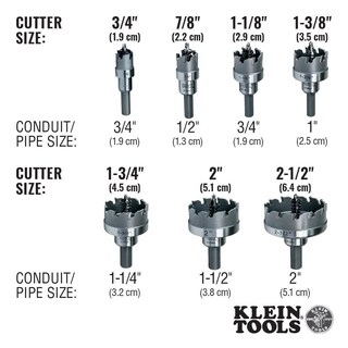 Foto 3 | Foto 3 | Cortador De Agujeros Klein Tools 31852 De Alta Resistencia, Cortador De Orificios De Carburo De 7/8 - Venta Internacional.