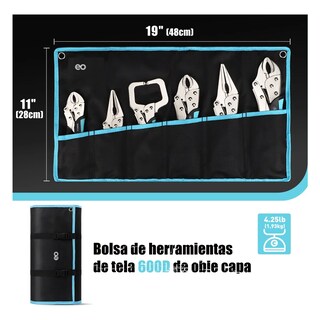 Foto 4 | Foto 4 | Pinzas De Presión 6pcs  Mordaza Curva  Punta Larga Y Tipo C Eo Safe Imports Esi-20879 Negro
