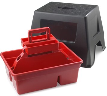 Foto 1 | Foto 1 | Caja De Almacenamiento Estable Y Taburete Little Giant Duratote Red - Venta Internacional.