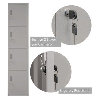 Foto 2 | Foto 2 | Locker Metalico 4 Puertas Casilleros Oficina Gutstark Mkz-locker4puegri Gris
