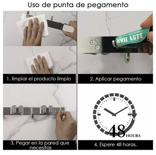 Foto 5 | Foto 5 | Colgador Organizador de Escobas Belug de Acero Inoxidable con Gancho color Plata