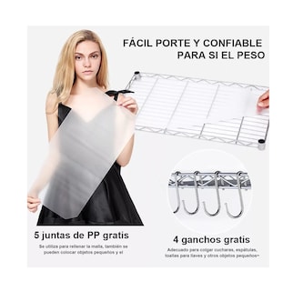 Foto 3 | Foto 3 | Estante Organizador Metálico De 5 Niveles De Cocina Baño Plata