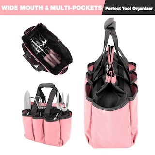 Foto 3 | Foto 3 | Bolsa De Jardín Workpro Para Herramientas De Jardín Con 8 Bolsillos, Color Rosa - Venta Internacional.