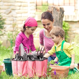 Foto 5 | Foto 5 | Bolsa De Jardín Workpro Para Herramientas De Jardín Con 8 Bolsillos, Color Rosa - Venta Internacional.