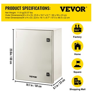 Foto 7 | Foto 7 | Caja Eléctrica Vevor Fiberglass Ip66 60x50x23cm - Venta Internacional.