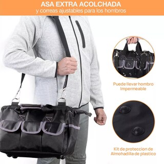 Foto 5 | Foto 5 | Bolsa De Herramientas Mochila Electricista Multifuncional Eo Safe Imports Esi-18316 Negro