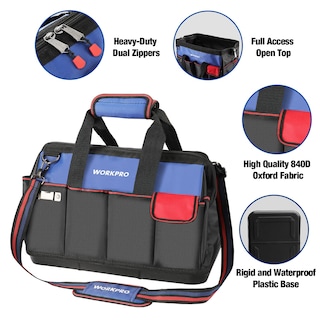 Foto 3 | Foto 3 | Bolsa De Herramientas Workpro Impermeable De 18 Pulgadas Con 20 Bolsillos Y Correa - Venta Internacional.