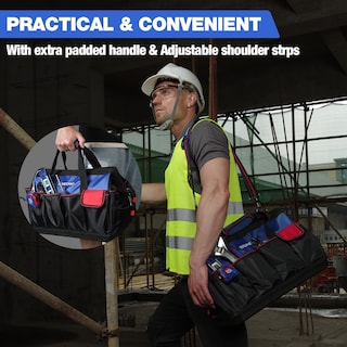 Foto 6 | Foto 6 | Bolsa De Herramientas Workpro Impermeable De 18 Pulgadas Con 20 Bolsillos Y Correa - Venta Internacional.