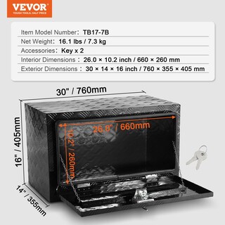 Foto 7 | Foto 7 | Cofre Para Camión Underbody Vevor, 30 X 14 X 16 Cm, Placa Diamantada De Aluminio - Venta Internacional.