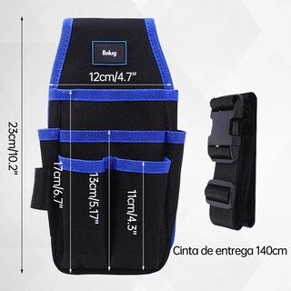Foto 4 | Foto 4 | Bolsa Porta Herramientas Belug Profesional Para Electricistas Negro Orillas Azul