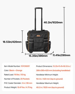 Foto 7 | Foto 7 | Bolsa Enrollable Para Herramientas Vevor 15  50 Kg De Capacidad Con 25 Bolsillos - Venta Internacional.