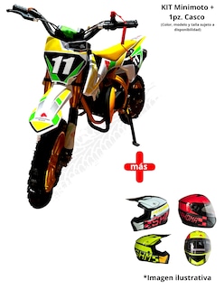 Foto 1 | Foto 1 | Mini Moto Shahoma Nts01 Se Premium 49cc Amarilla + Casco Infantil Shahoma