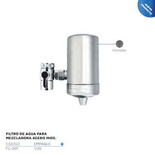 Foto 3 | Foto 3 | Filtro de Agua para Mezcladora en Acero Inoxidable CNX PSA015 color Plateado