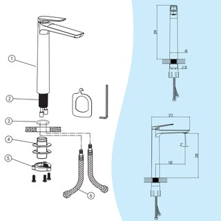 Foto 6 | Foto 6 | Sangkee K10126 grifo Para Lavabo De Baño Frío Y Caliente Con Moderno Diseño Plata