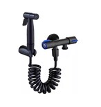 Grifo para Inodoro + Válvula Angular de Doble Salida + Cepillo Belug Negro