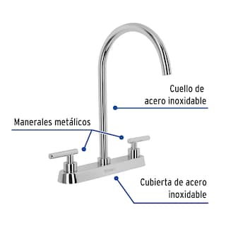 Foto 2 | Foto 2 | Mezcladora para Fregadero Foset Manerales Palanca Cromo