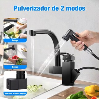 Foto 3 | Foto 3 | Mezcladora Para Fregadero Flexible Llave Cocina Eo Safe Imports Esi-14958 Negro