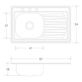 Foto 3 | Foto 3 | Fregadero de Cocina para Empotrar 1 Tina Eb 87x54x18 C102n color Gris Derecha