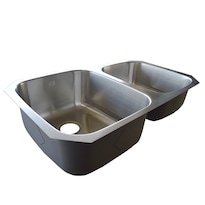 Fregadero de Cocina para Submontar 2tinas 81x52x23 Eb Técnica A31209ar Der color Gris