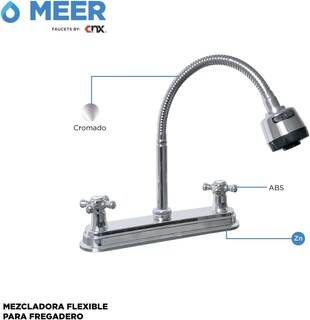 Foto 3 | Foto 3 | Kit Tarja Sencilla CNX Incluye Mezcladora Flexible y Kit de Instalación color Gris