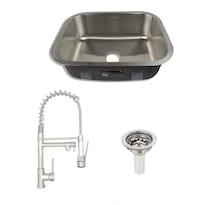 Tarja de Cocina / Contracanasta y Mezcladora Monomando Meer color Gris