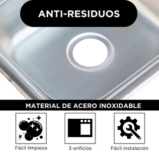 Foto 2 | Foto 2 | Meer Faucets By Cnx - Fregadero De Cocina Sencillo Con Escurridero Derecho 100cm X 50cm X 15cm