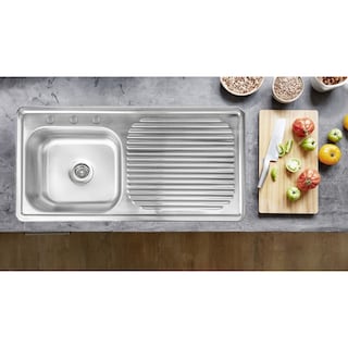 Foto 4 | Foto 4 | Meer Faucets By Cnx - Fregadero De Cocina Sencillo Con Escurridero Derecho 100cm X 50cm X 15cm