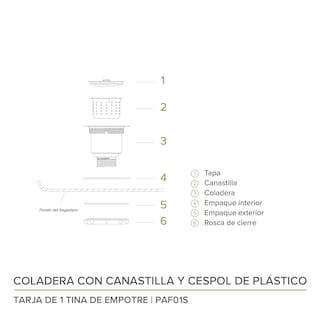 Foto 4 | Foto 4 | Tarja para Fregadero de Acero Inoxidable Avera Paf01s