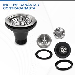 Foto 8 | Foto 8 | Tarja Fregadero de Submontar Gravita con Contra Canasta color Plata