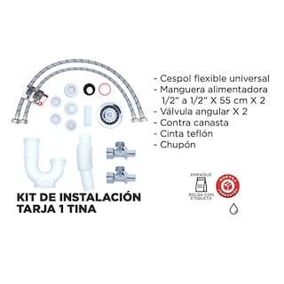 Foto 5 | Foto 5 | Tarja de Cocina de Una Tina con Kit de Instalación Meer-cnx Acero Inoxidable Premium